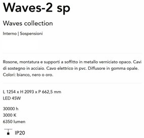 Lustra LED suspendata Waves-2 sp negru