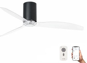 Ventilator de tavan FARO 32041WP MINI TUBE FAN M negru d. 128 cm SMART + telecomandă