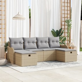 vidaXL Set de canapele pentru grădină 6 pcs bej și gri deschis