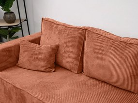 OFERTA Canapea de colt din teracota SMART COSARO, reversibila + 2 perne CADOU Calitatea a II-a