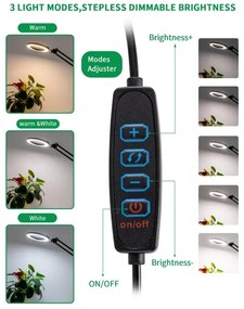 Lampă LED dimabilă de masă cu lupă Brilagi LED/12W/5V 3000/4200/6000K negru