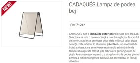 Lampa de podea LED iluminat exterior decorativ IP65 CADAQUES GRI