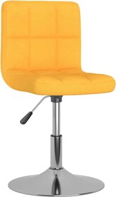 vidaXL Scaun de bar pivotant, galben, material textil