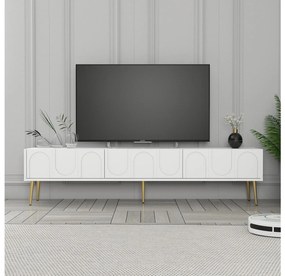 Masă TV/Dulap Bipemu 3 (alb + auriu) . 1095682