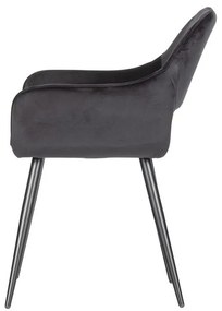 Set de scaune de sufragerie negru cu cotiere 2 buc. tapițat Jelle – WOOOD