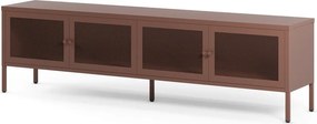 Comodă TV burgundy din metal 160x50x35 cm Fayna – Marckeric