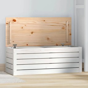 Cutie de depozitare, alb, 89x36,5x33 cm, lemn masiv de pin 1, Alb, 89 x 36.5 x 33 cm