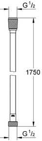 Furtun de dus Grohe Silverflex TwistStop 175 cm Hard Graphite