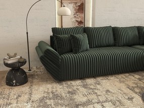 Colțar extensibil dumonde cu ladă de depozitare si sezut confortabil din spuma high-density, Berlin XL Ambience Green II 350x185 cm
