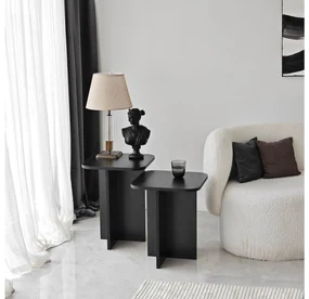 Set 2buc. măsuțe laterale Diveta (negru) . 1094794