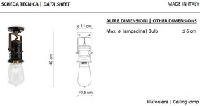 Plafoniera design retro realizata manual din ceramica URBAN