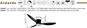Lustra LED cu ventilator si telecomanda ARMANDO negru 03666S GL