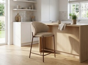 Scaun de bar KIOTO, nuc/bej