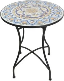 Masuta de exterior din metal, cu design mozaic ceramic, Stil Mediteraneean "Tesera"