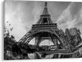 Tablou - Turnul Eiffel, alb-negru (70x50 cm)