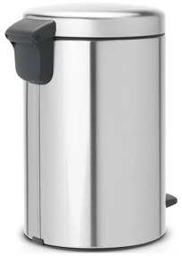 Cos de gunoi cu pedala Brabantia NewIcon 649031, 12 L, Inchidere lina, Baza antiderapanta, Rezistent la amprente, Inox