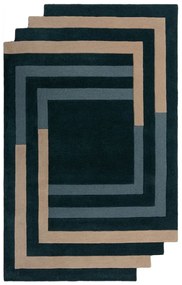 Covor verde închis țesut manual din lână 120x180 cm Labyrinth Shaped – Flair Rugs