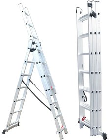 Fieldmann FZZ 4307 scară din trei părți, 3 x 7 trepte