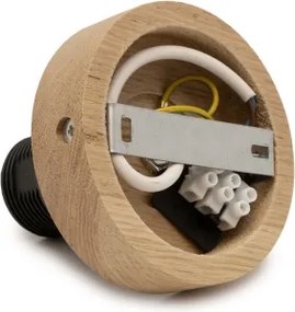 Brilagi - Lustră LED aplicată CERIA WIRE, 1xE27/40W/230V, Ø 80 cm, negru/stejar