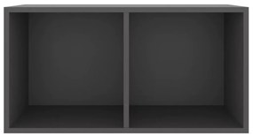 Cutie de depozitare viniluri, gri, 71x34x36 cm, lemn compozit 1, Gri