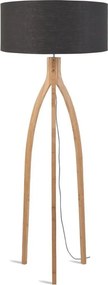 Lampadar cu trepied, realizat din materiale naturale, durabile si ecologice, Annapurna gri inchis