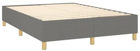 Pat box spring cu saltea, gri inchis, 140x190 cm, textil Morke gra, 140 x 190 cm, Design simplu