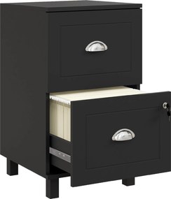 HOMCOM Archivator cu Încuietoare și 2 Sertare, Bare Ajustabile pentru Dosare A4 și Letter, Design Compact 40x41,5x67,5 cm Negru | Aosom Romania