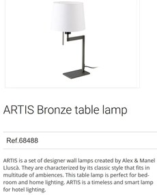 Veioza / Lampa de masa design elegant ARTIS bronz/alb