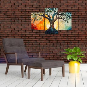 Tablou – Mozaic – soare și arbore I. (90x60 cm)