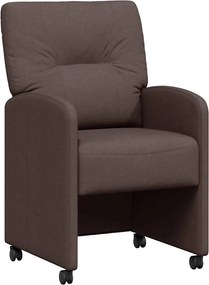 vidaXL Scaune de dining cu roți 2 pcs Maro închis 57 x 67 x 95 cm
