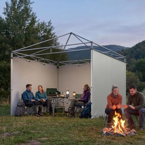 Outsunny Set de 3 piese panouri laterale cu fermoar pentru pavilion 3 x 3 m, gri deschis | Aosom Romania