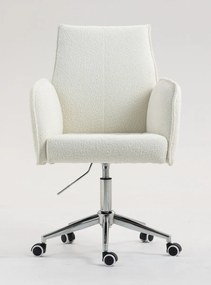 HR280K Scaun Crem Boucle cu Bază Cromata