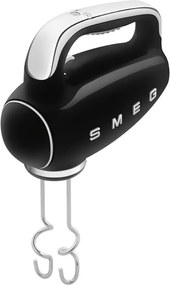 Mixer manual SMEG 50's Style HMF01BLEU, 250 W, 9 viteze, Functie Turbo, Afisaj LED, Timer, Accesorii, Negru