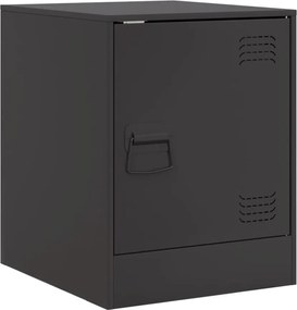 vidaXL Noptieră, negru, 34,5x39x44 cm, oțel