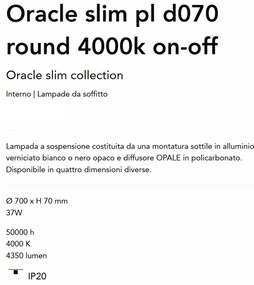 Lustra LED design geometric Oracle slim pl d070 round 4000k on-off negru