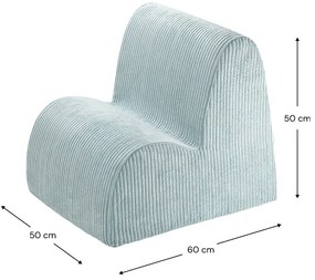 Fotoliu de copii verde mentă cu tapițerie din catifea reiată Cloud – Wigiwama