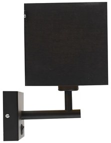 Aplică neagră cu USB și abajur pătrat negru - Combi 1