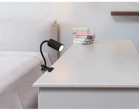 Lampă flexibilă cu clemă ROBBY 1xGU10/25W/230V neagră Globo 57911KB