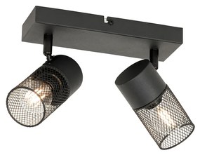Spotlight industrial negru cu 2 lumini reglabile - Jim