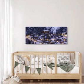 Tablou - orășelul montan iarna (120x50 cm)