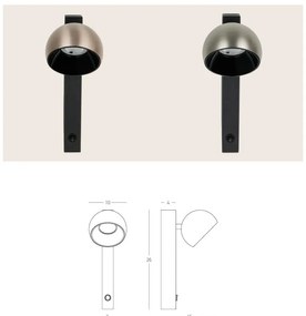 Aplica spot LED directionabil BRUSHED CHAMPAGNE GOLD ZB-25340