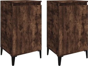 vidaXL Noptiere, 2 buc., stejar afumat, 40x35x70 cm, lemn prelucrat