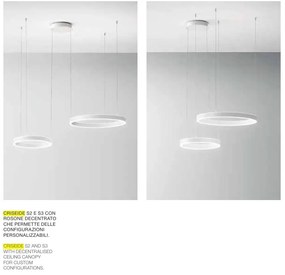 Lustra LED circulara cu 2 inele 60/40cm CRISEIDE, alb, negru sau auriu