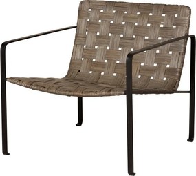 Fotoliu pentru exterior din rattan împletit cu structură metalică, „Marav”