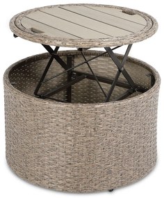 Deuba Sezlong de ratan de gradina LAZY - crem 185 cm