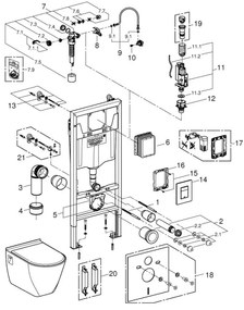 GROHE 39186000 - Set de instalație SOLIDO pentru perete, 1,13 m, alb