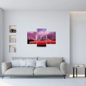 Tablou cu mașina roșie (90x60 cm)