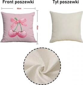 Husa pentru perna CHERRIES 45x45 cm, roz