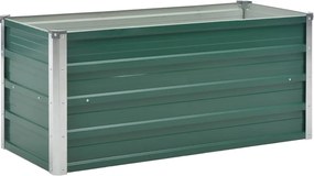 vidaXL Strat înălțat de grădină, verde, 100x40x45 cm, oțel galvanizat