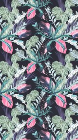 Prosop plaja NIGHT BLOSSOM 100x180 cm negru, 100% microfibra